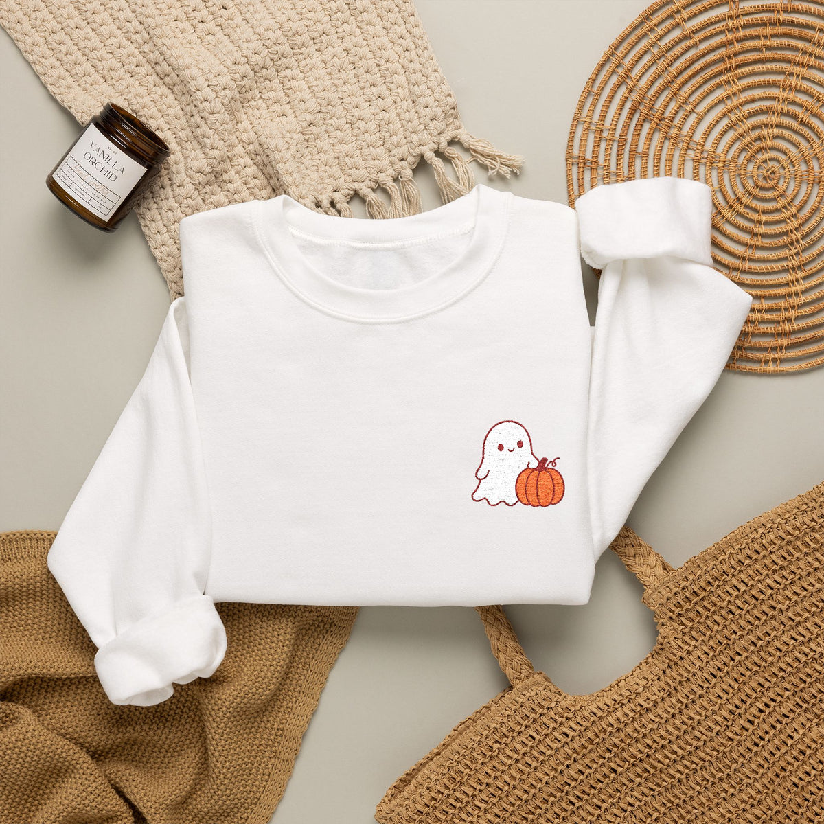 Ghost & Pumpkin Crewneck Sweatshirt