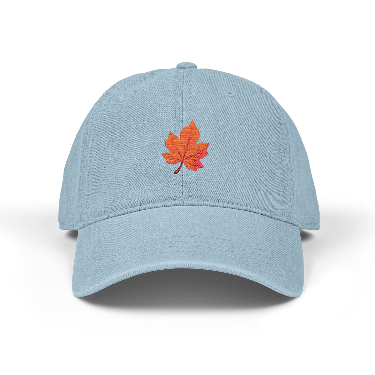 Embroidered Fall Maple Leaf Denim Hat