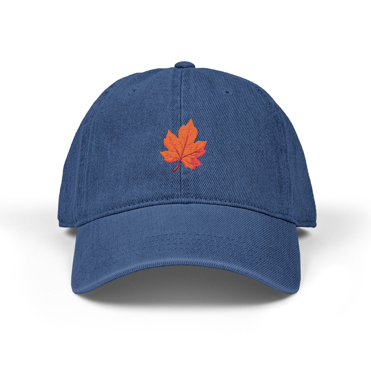 Embroidered Fall Maple Leaf Denim Hat