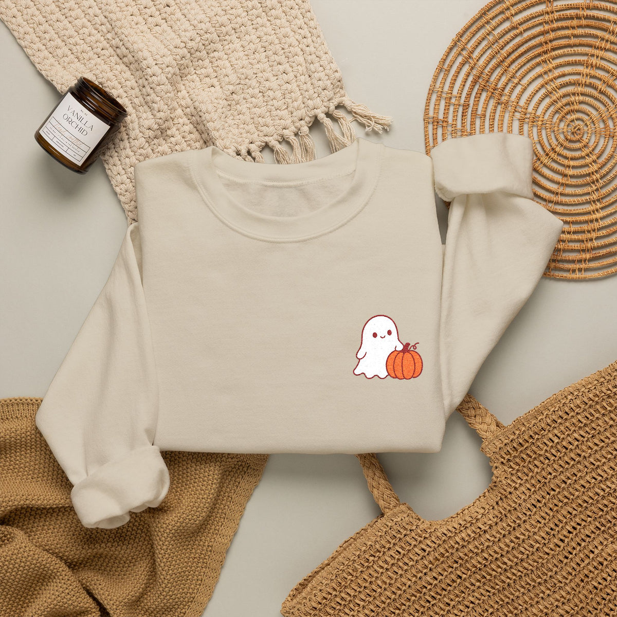 Ghost & Pumpkin Crewneck Sweatshirt